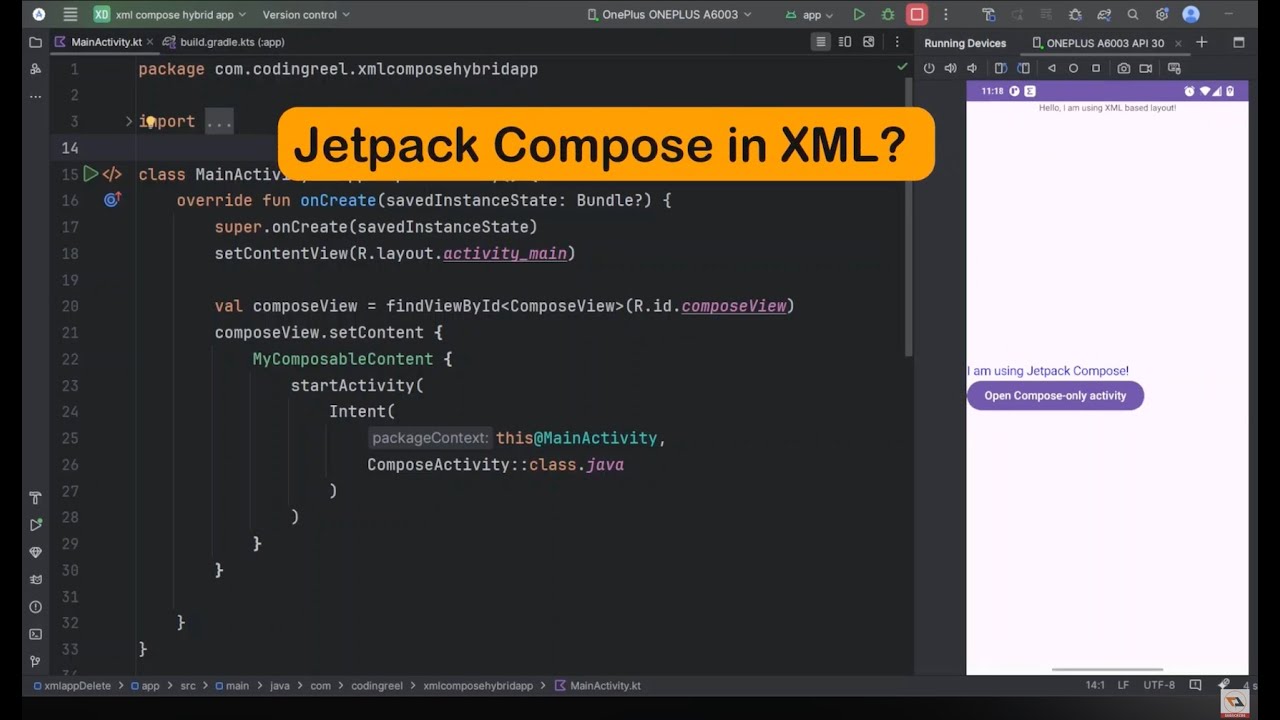 Add Jetpack Composable View inside XML Layout