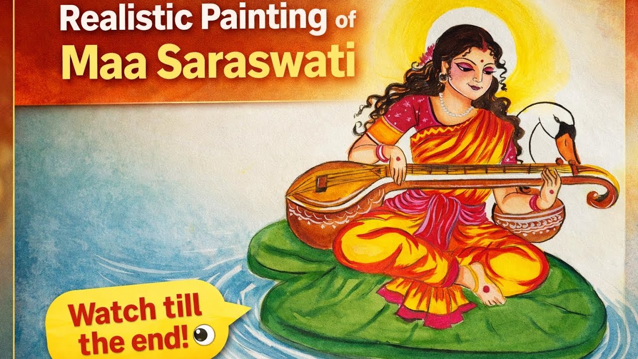 Realistic Saraswati Drawing | Watch till the End 👀