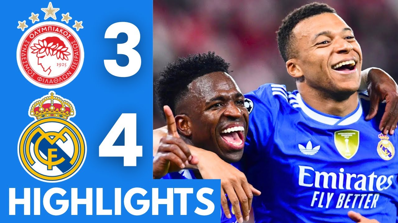 Olympiacos vs Real Madrid (3-4) Highlights | UEFA Champions League 2025/26