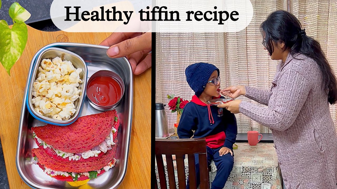 Tiffin में दिया रंग बिरंगा खाना Ishu ने पूरा खत्म कर दिया, Healthy tiffin box recipe, beetroot chila