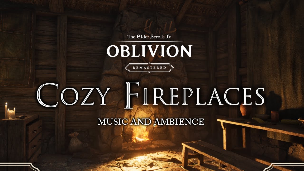 Cozy Fireplaces🔥 | Oblivion Remastered Peaceful Music & Ambience | Sleep, Study, Relax | 3 Hours