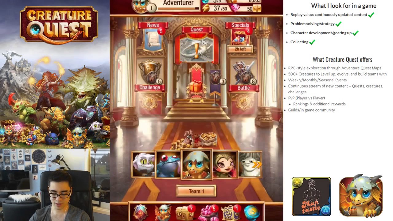 Creature Quest - Tutorial and First Daily Quest Play Through
