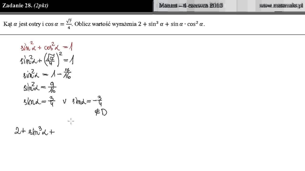 Zadanie 28 - matura 4 czerwca 2013