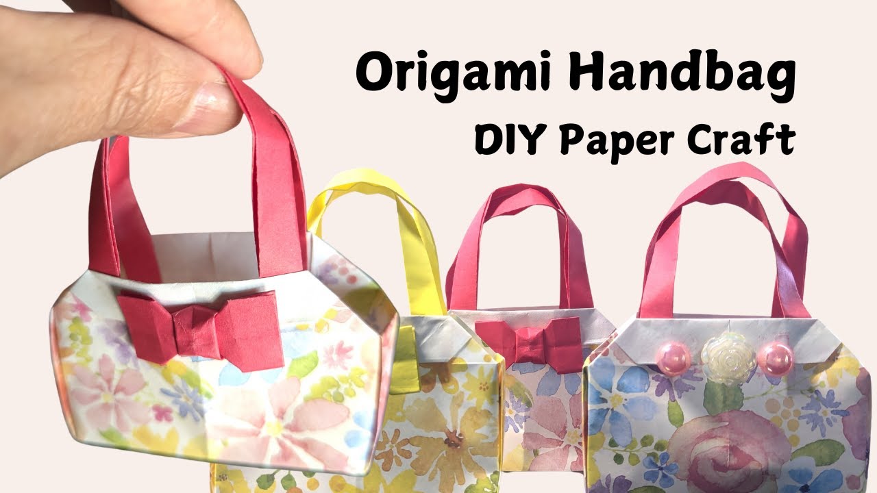 Origami Paper Bag - How to make small paper handbag - DIY Paper Craft