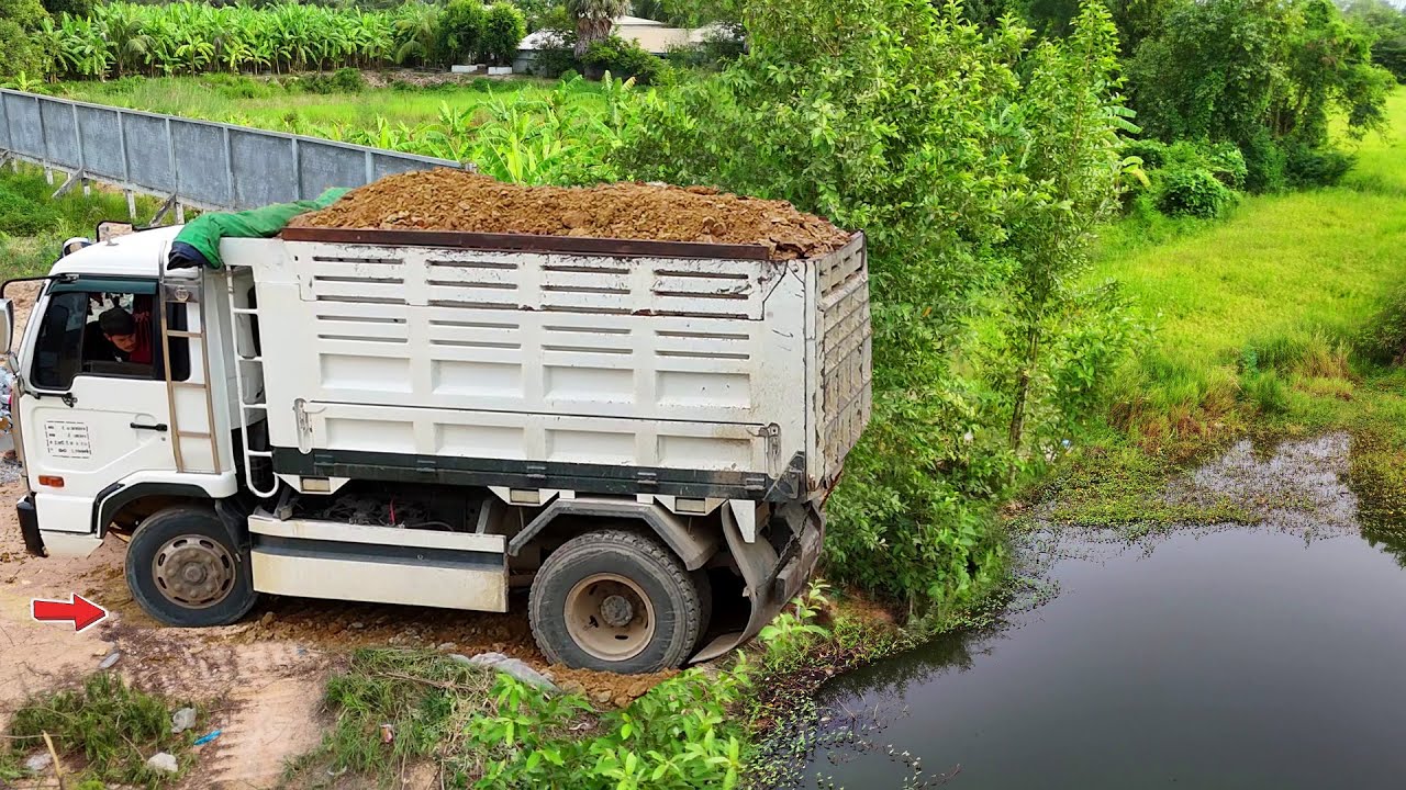OHH Incredible Filling Land Site Using Dozer Push Soil and Dump 5Ton Truck for flooded Area, Mix VDO