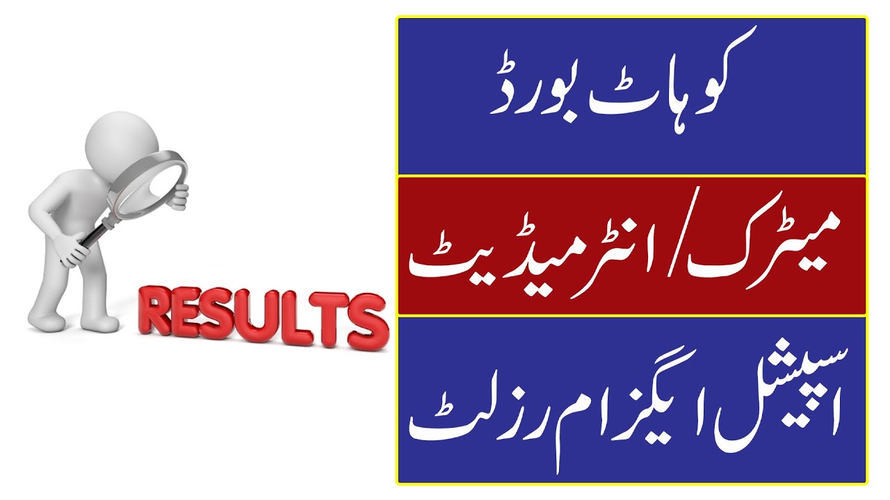 Kohat Board Matric Special Exams Result 2021, Kohat Board Inter Special Exams Result 2021