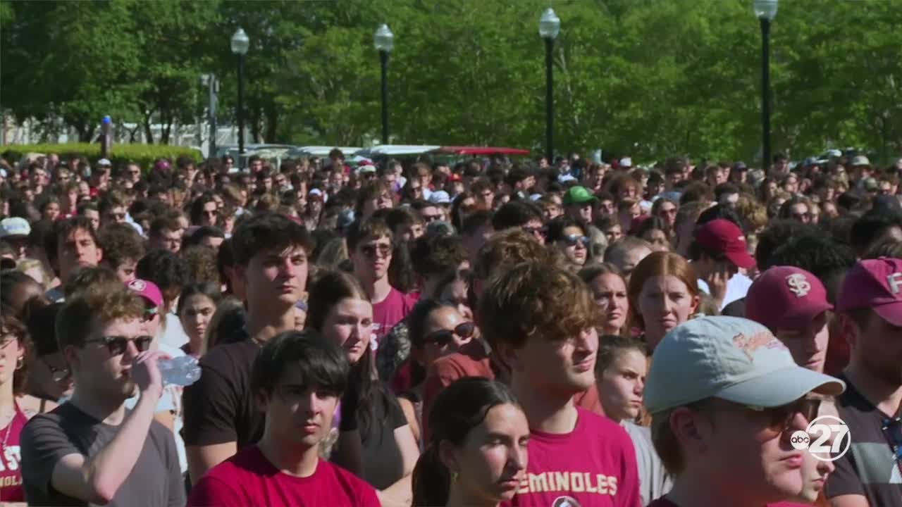 Florida State University community holds vigil for shooting victims