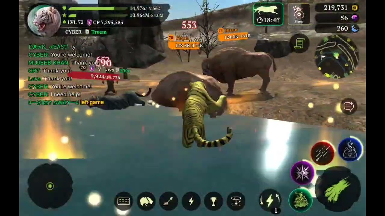 The tiger game me vs 4 bison very hard 😬
