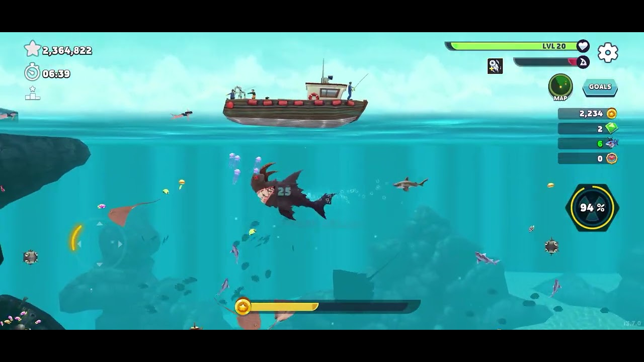 Playing hungry shark 
