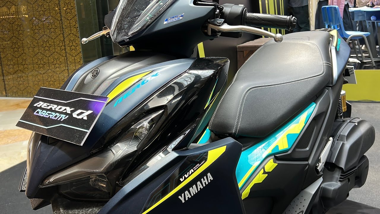 Nowy Yamaha AEROX Alpha CyberCity 2026 (matowy, niebiesko-ż&oacute;łty) - najbardziej poszukiwane skuter...