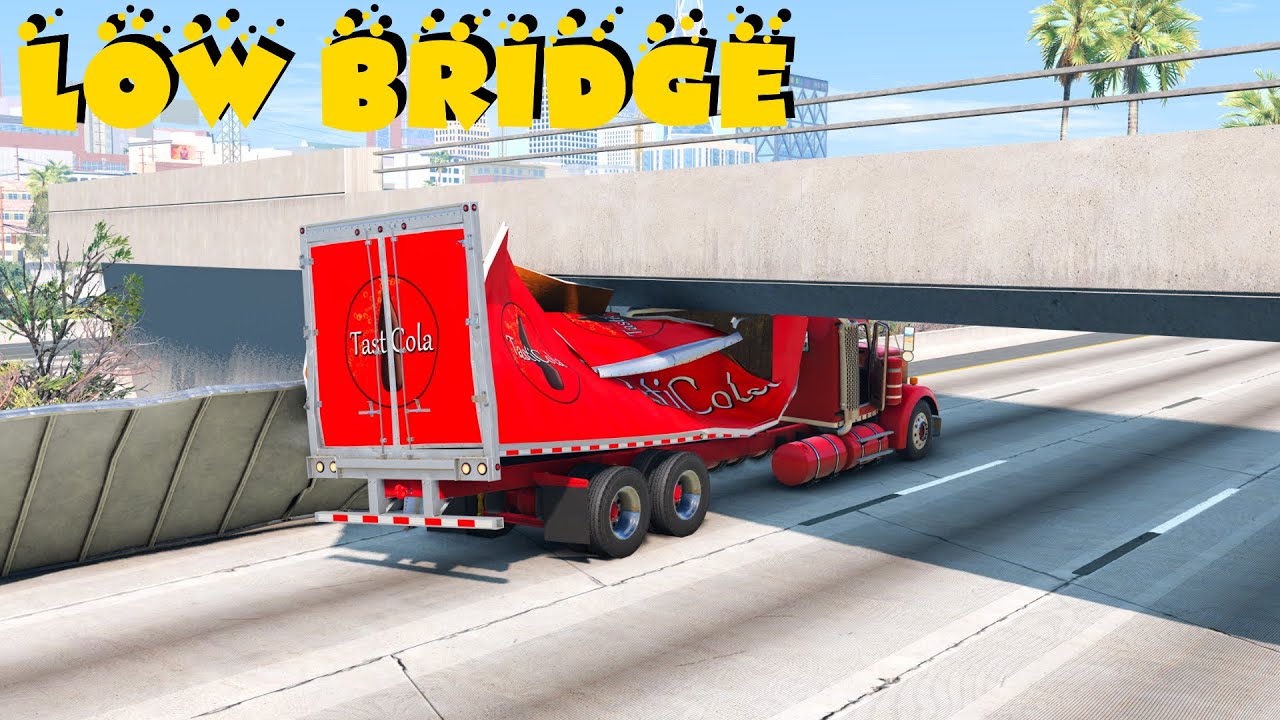 TRUCKS SMASHING INTO BRIDGES CRASH COMPILATION #2 - BEAMNG DRIVE