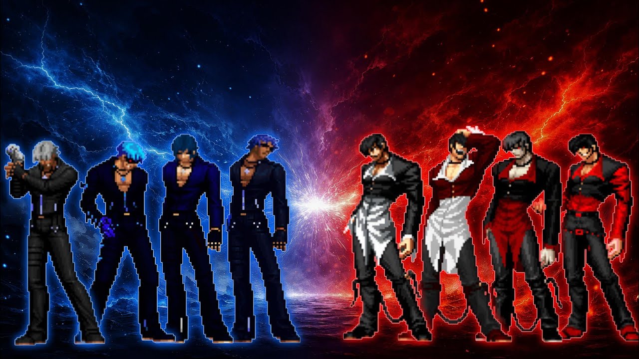 [KOF Mugen] Blue Flames K' Team VS. Red Flames Iori Team (Friendly Match)