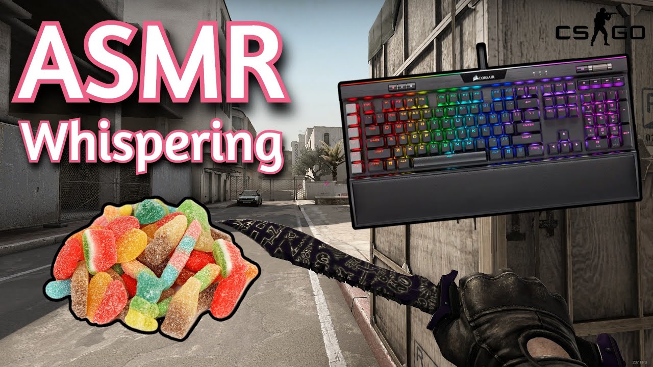 ASMR Gaming | CS:GO EATING SOUR GUMMY CANDY | Whispering + Keyboard/Mouse Sounds 💤