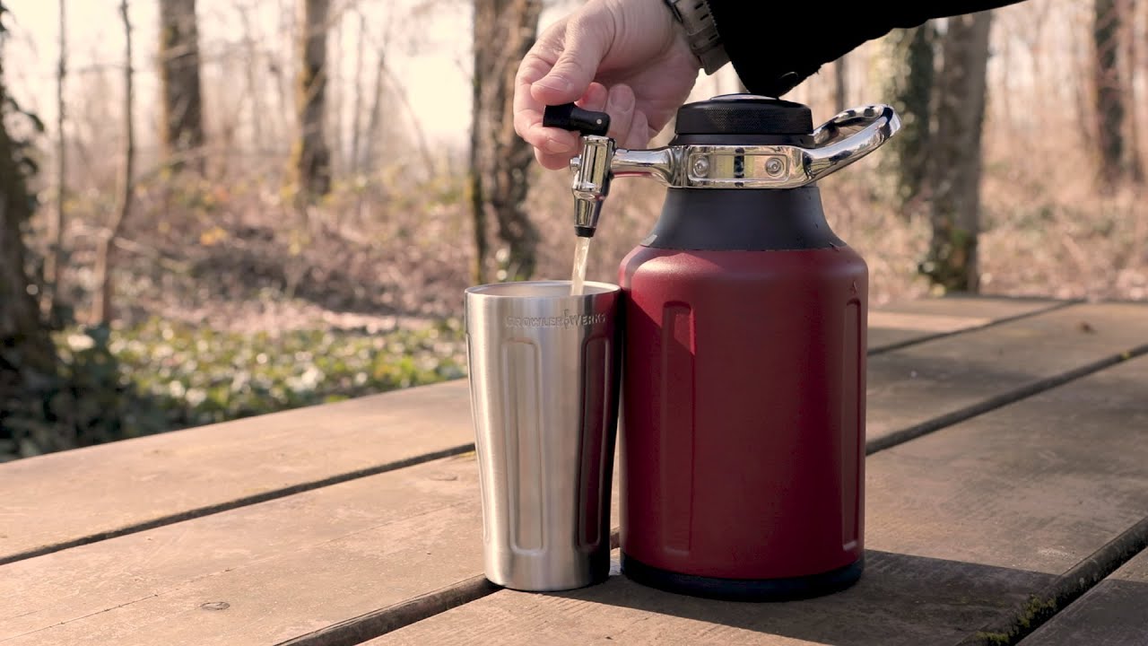 uKeg Go 64 Carbonated Growler - Getting Started - Fill, Charge Cap, Turn Up Pressure and Pour.