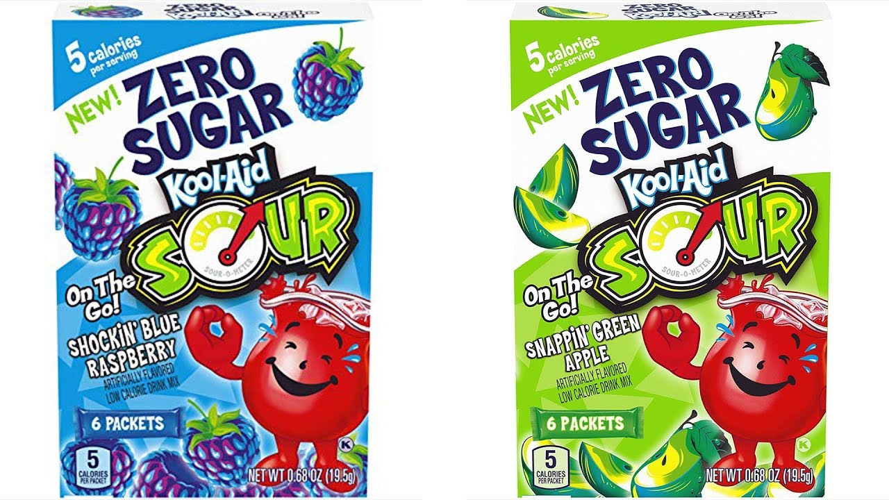 Zero Sugar Kool-Aid Sour: Shockin’ Blue Raspberry & Snappin’ Green Apple Review
