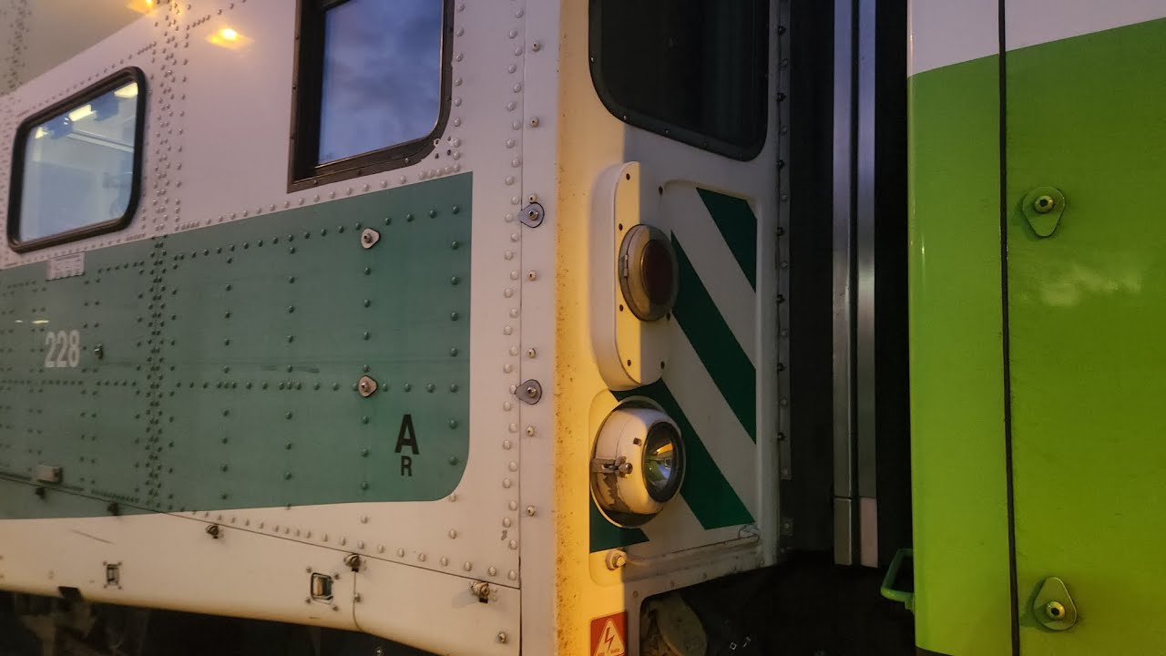 (Short) Trains at Scarborough GO station (third train has 2 old cab cars in the set)