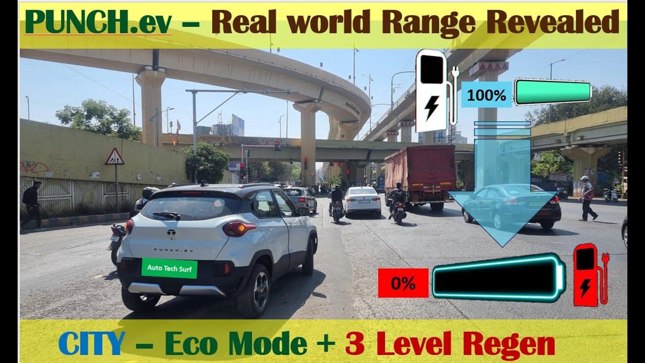 TATA PUNCH.ev |CITY  real world range evaluation | 100% to 0% Charge| ECO Mode |Revealed.