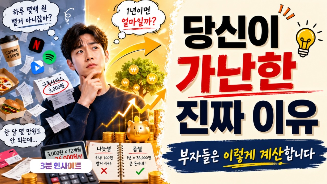 가난한 사람들의 공통점 | 자수성가한 부자들이 절대 하지 않는 계산법 | #자수성가 #돈습관 #부자마인드 #3분_인사이트