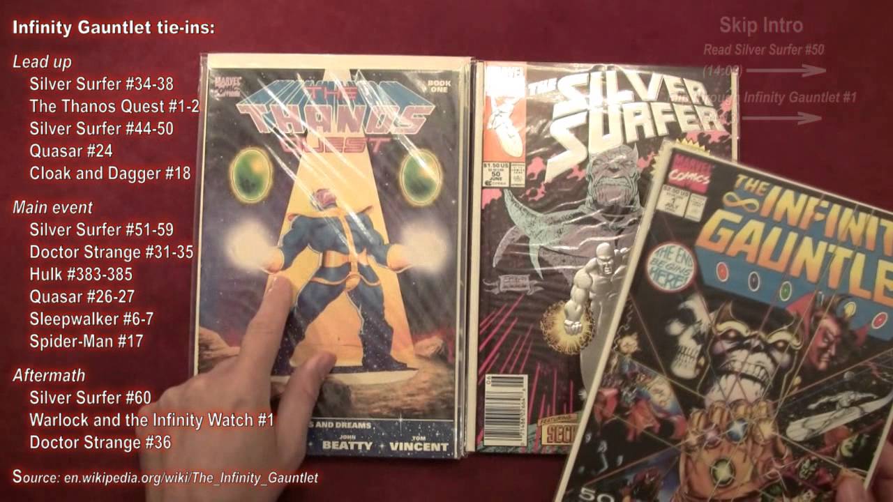 Reading Comics: Silver Surfer #50, Infinity Gauntlet #1, Thanos, Avengers, Marvel, 1991 [ASMR]