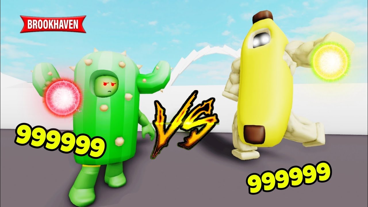 CACTUS RAGE 999999 VS BANANE 999999 ! BROOKHAVEN - ROBLOX