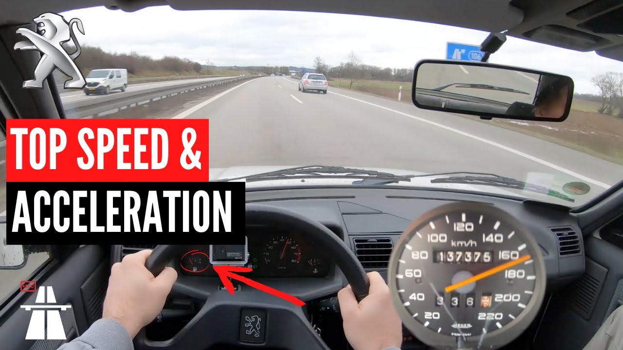 🏁 PEUGEOT 205 AUTOMATIC ACCELERATION & TOP SPEED ON GERMAN AUTOBAHN