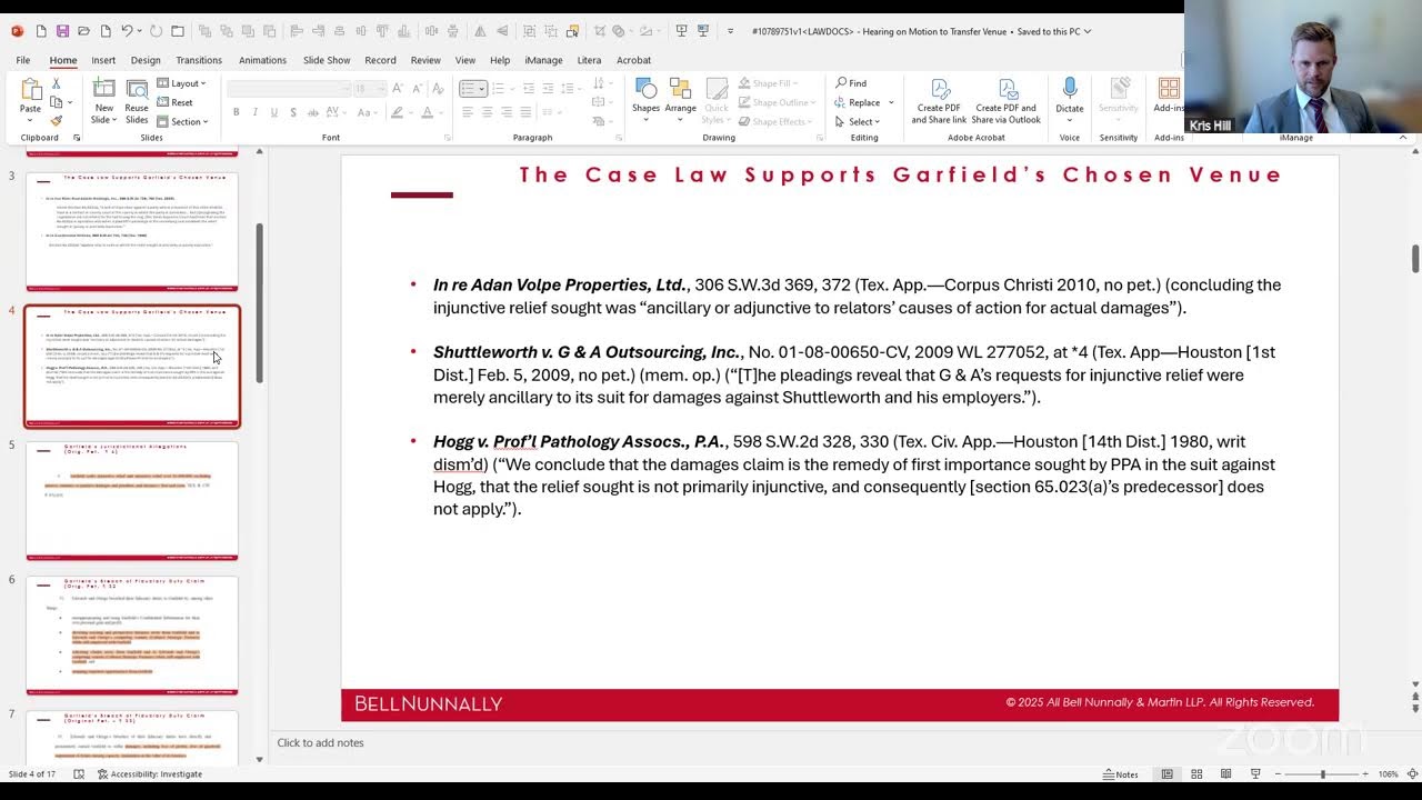 Motion to Transfer Venue--injunctive relief