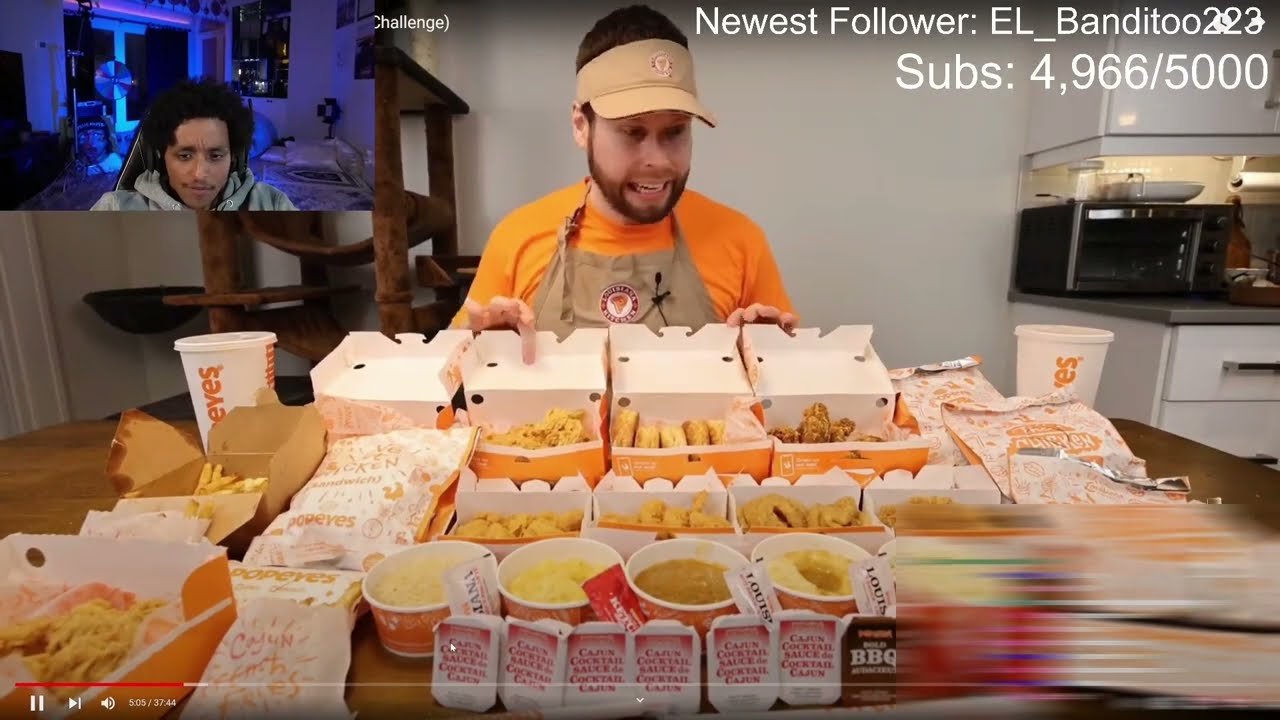 Agent Reacts to Troydan Eating the ENTIRE POPEYES MENU