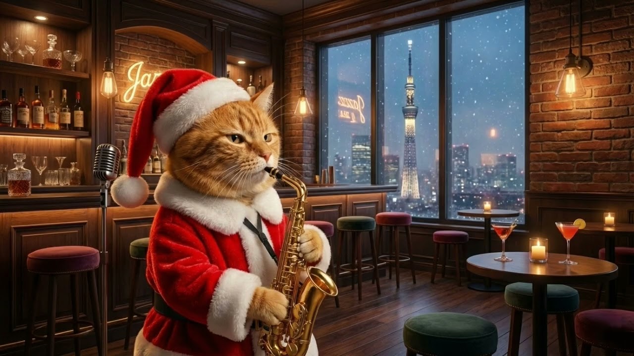 🎵Кот играет поп-джаз🎷🎤Пение поп-джаз Корея/Япония Саксофон & Фортепиано BGM / 1H Без рекламы