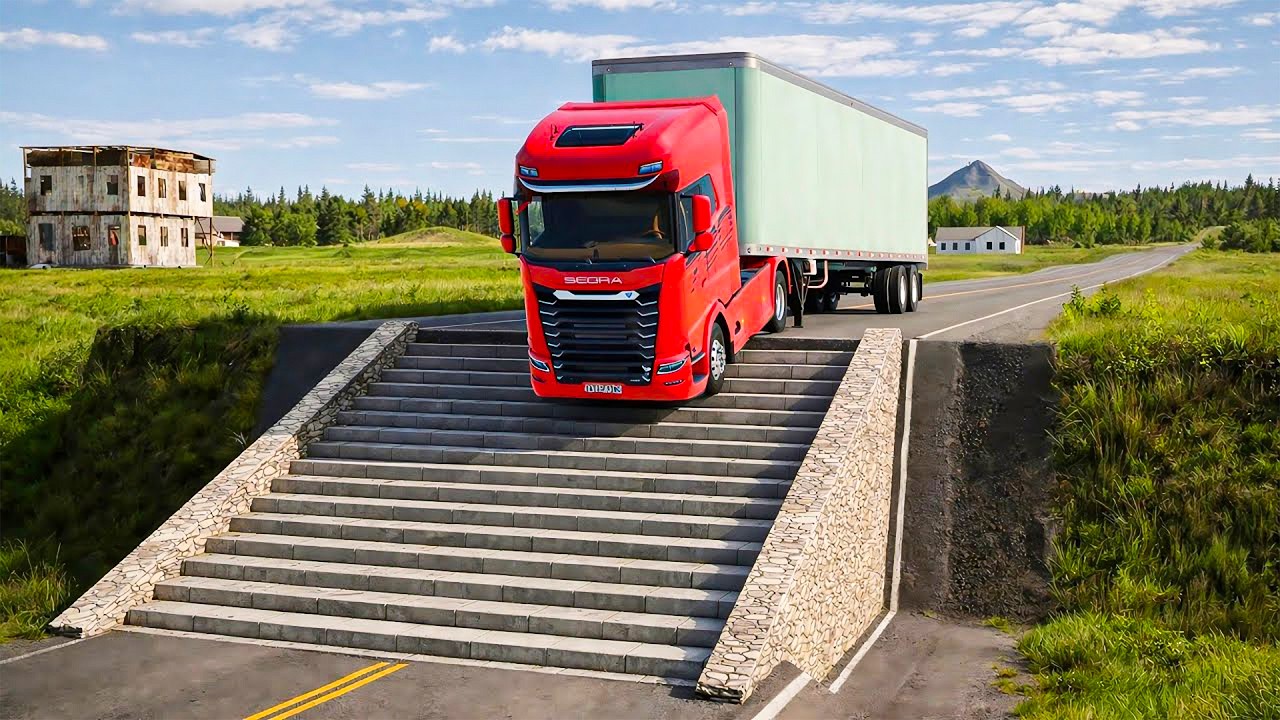 Cars vs Stairs Challenge #2 in BeamNG Drive!