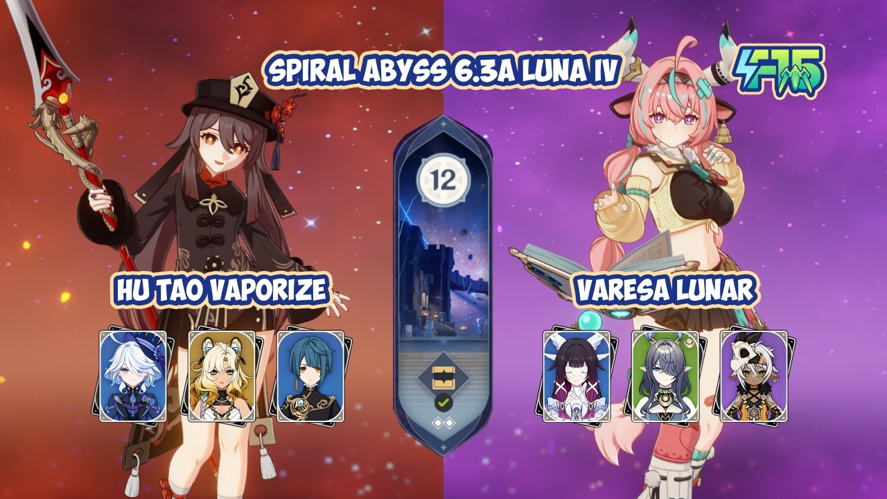 Spiral Abyss 6.3 Floor 12 Full Star | Hu Tao Vaporize & Varesa Lunar | Genshin Impact