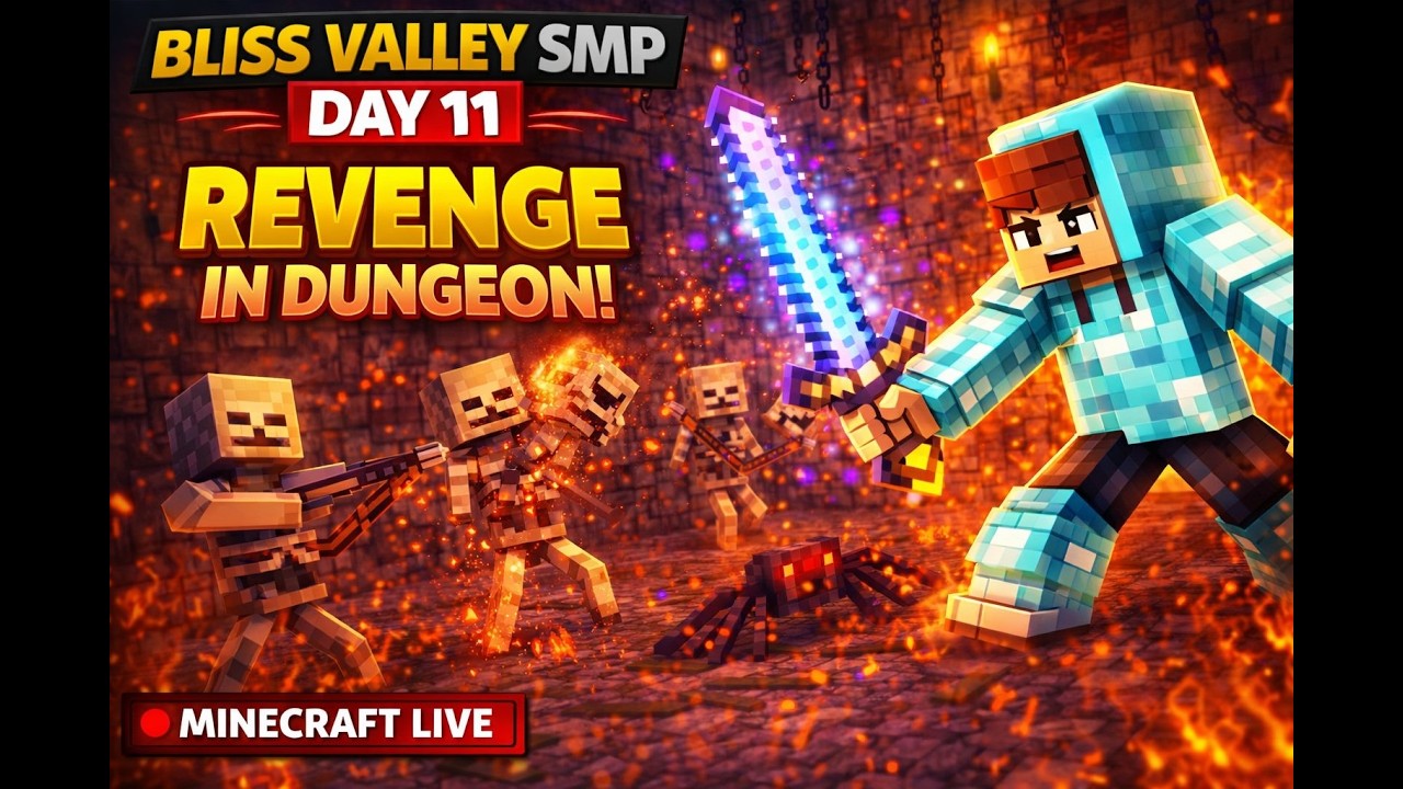 Bliss Valley SMP Dungeon Me Tabahi with God Sword  Day 11  Minecraft Live|#minecraftlive #minecraft