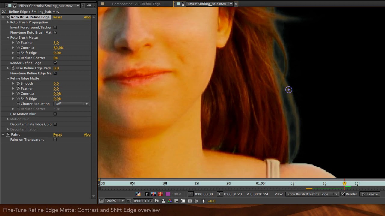 After Effects Classic Course - Refine Edges 3/4: Fine Tuning Refine Edges