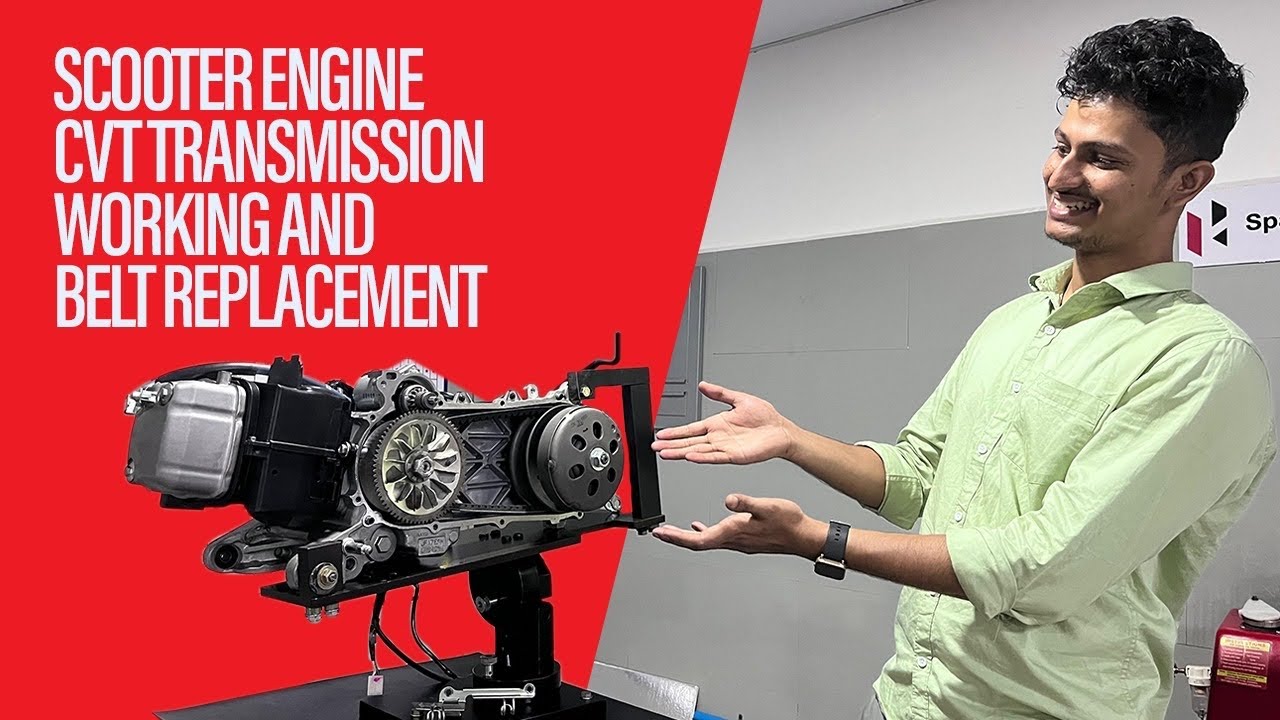 Scooter Engine CVT Transmission working and belt replacement