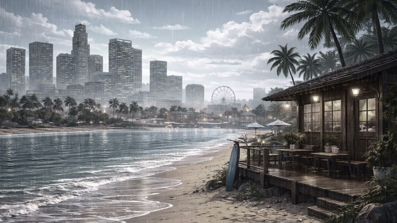 Gray Sky,Quiet Waves Ocean Lo-Fi🏝Chill R&B Beats for Work, Study & Relax