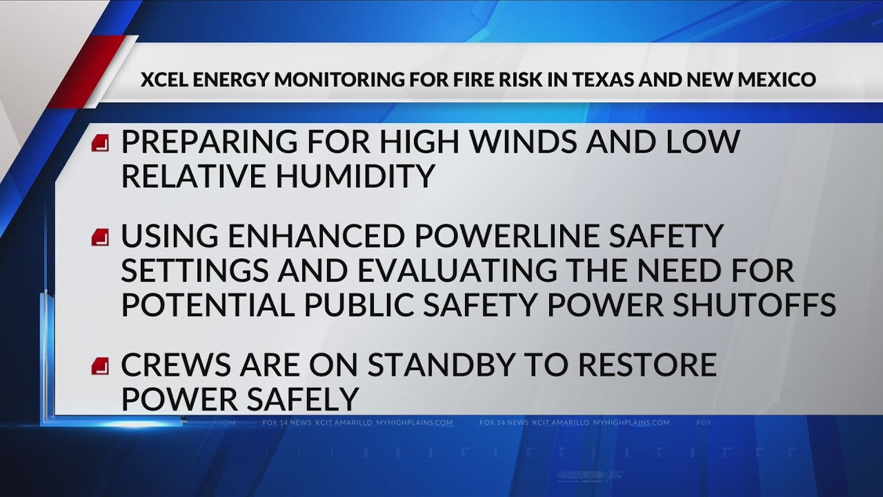 Xcel Energy will monitor fire risk in Texas, New Mexico up until April 1