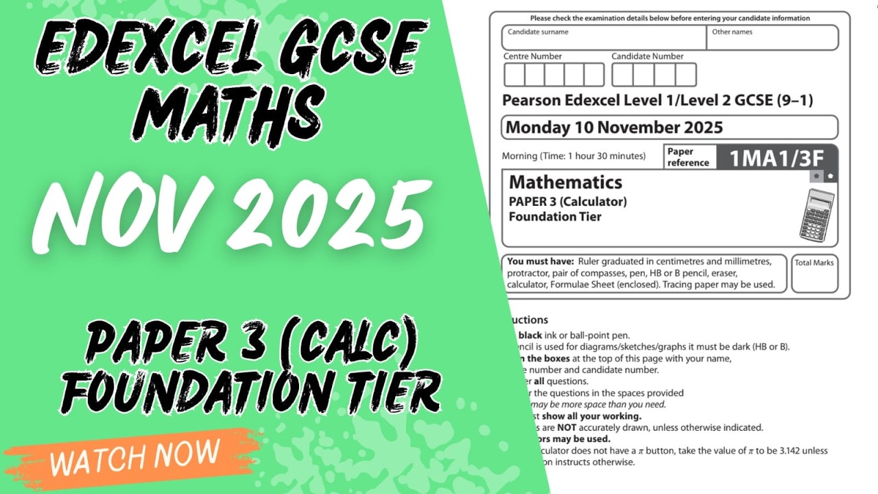 November 2025 Foundation Paper 3 GCSE Maths Edexcel Full Review and Solutions