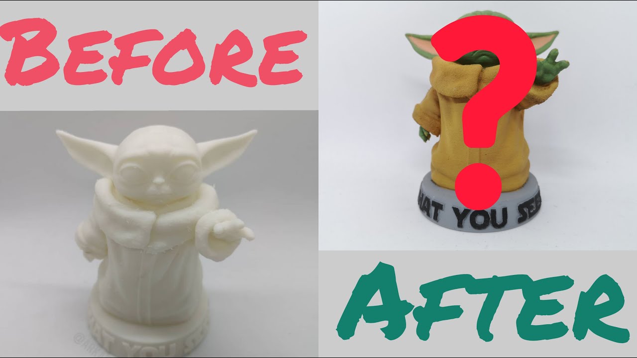 Painting 3D printed Baby Yoda | Airbrush and Brush