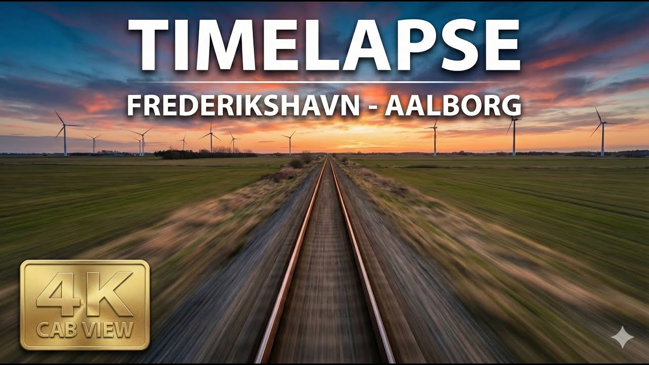 [4K] Golden Hour to Night City Lights: Frederikshavn - Aalborg (Timelapse)