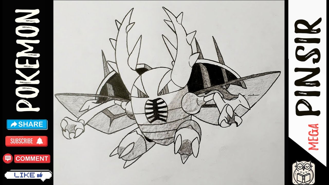 How to Draw Mega Pinsir - Pokemon | Pencil drawing Tutorial