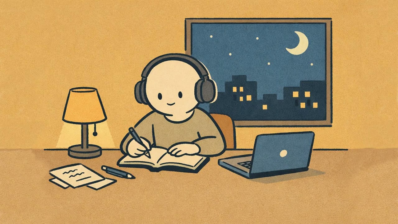 Background music while studying late at night | slow & warm