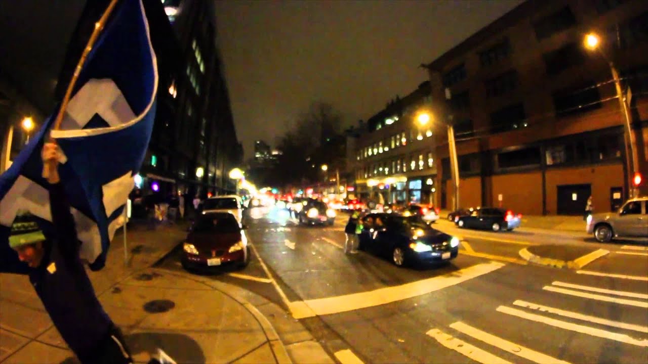 Seahawks 12th Man celebrates NFC Championship victory