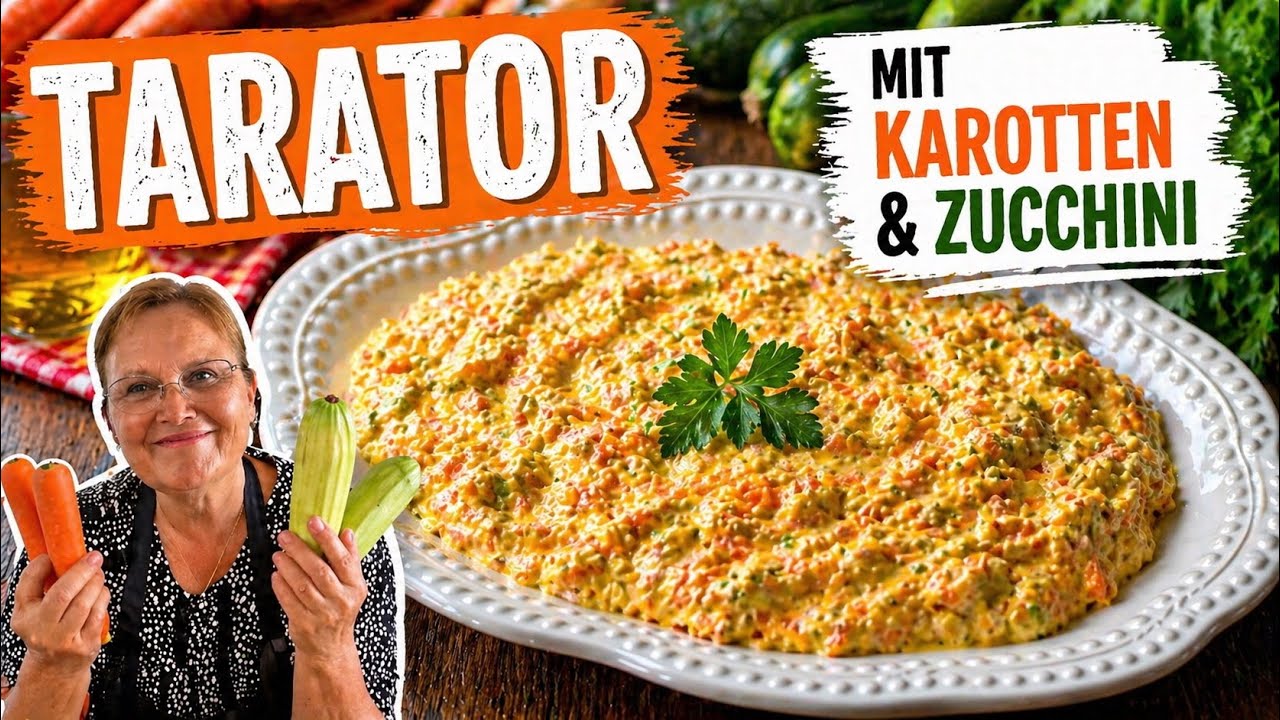 Ein Löffel - und alle sind begeistert! Leckere Meze zum Grillen & Dippen: Karotten-Zucchini-Tarator