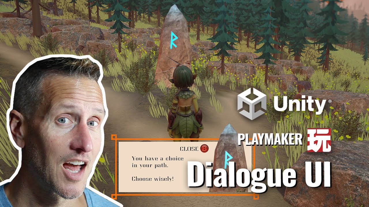Unity Playmaker — диалоговое окно пользовательского интерфейса от третьего лица для игры