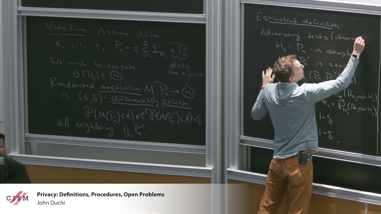 John Duchi : Privacy : Definitions, Procedures, Open problems