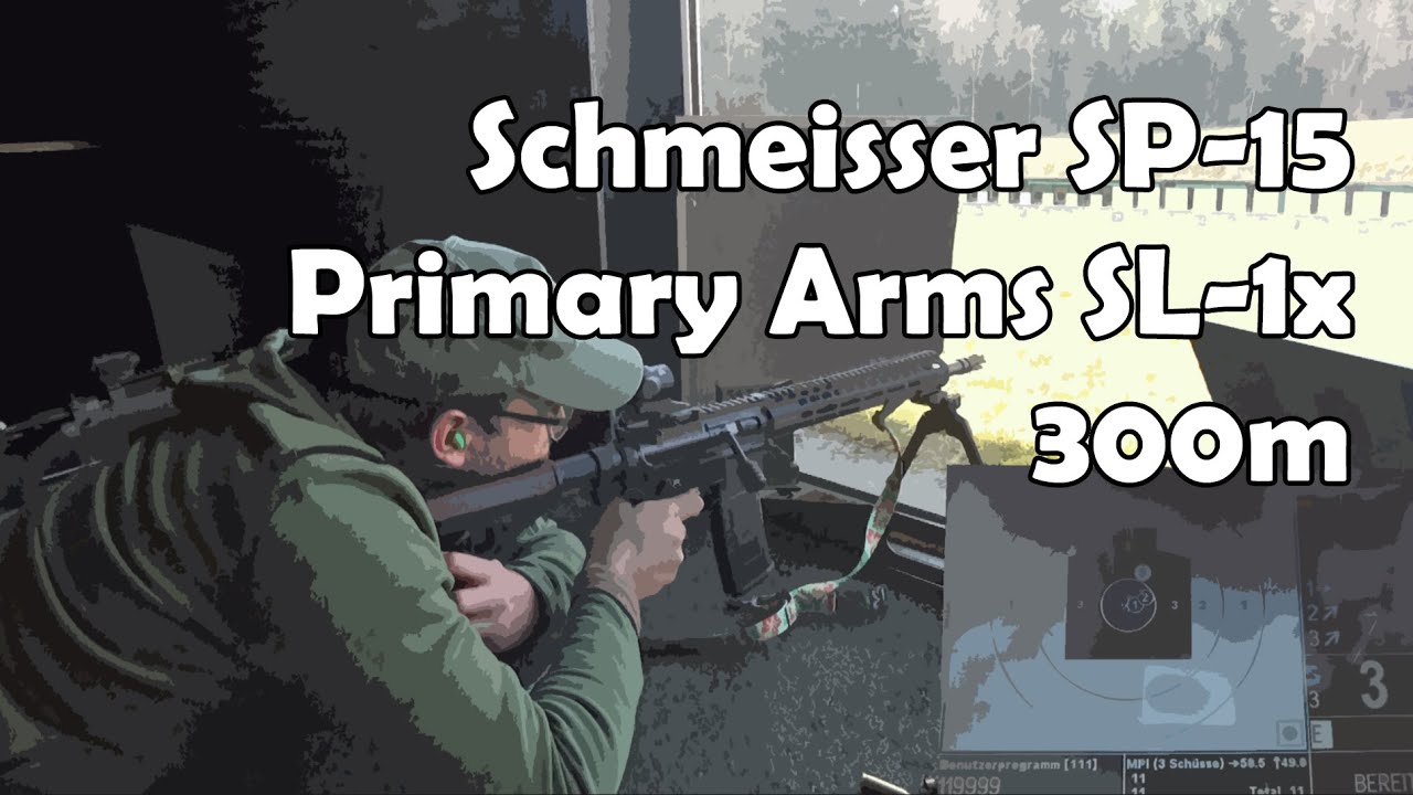 Schmeisser SP-15 Straight-Pull AR-15 With Primary Arms SLX-1x Scope At 300m