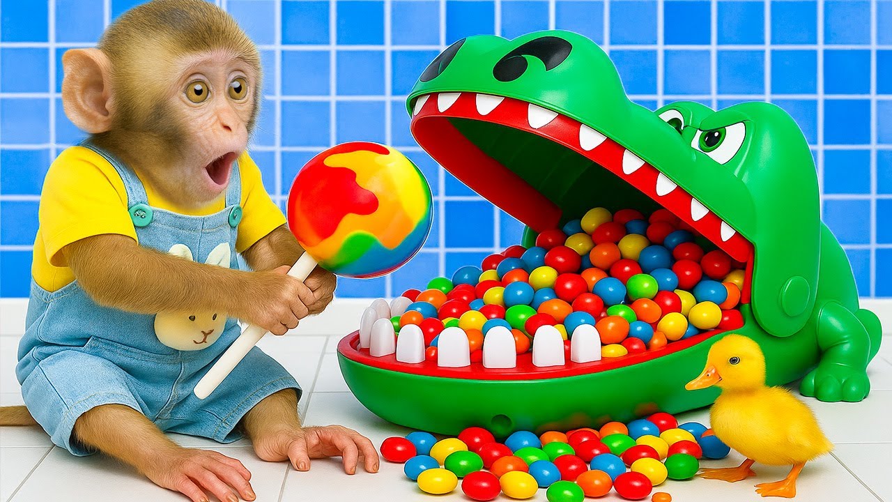 El mono BinBin cuida a los adorables patitos y prepara espaguetis.