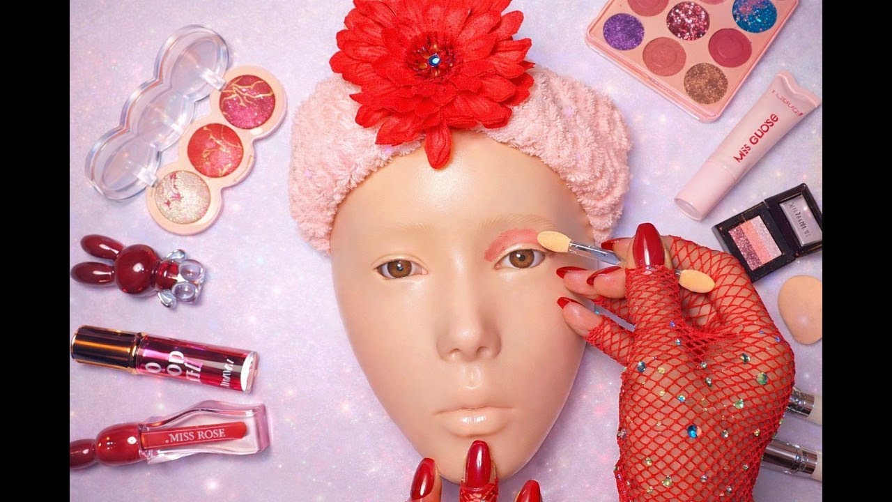 ASMR Makeup & SkinCare on Manequin - Valentines Day Special 💖🎭 | No Talking |  Aynah Makeup