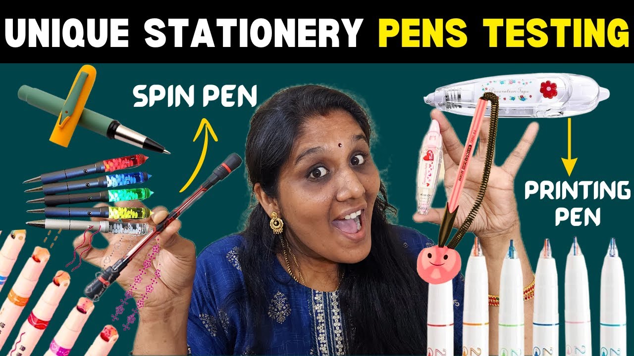 Unique Stationery PENS TESTING🖊Worth aa? Waste aa? 3D Neon Pen, Popcorn Pen, 2-line Pen, etc