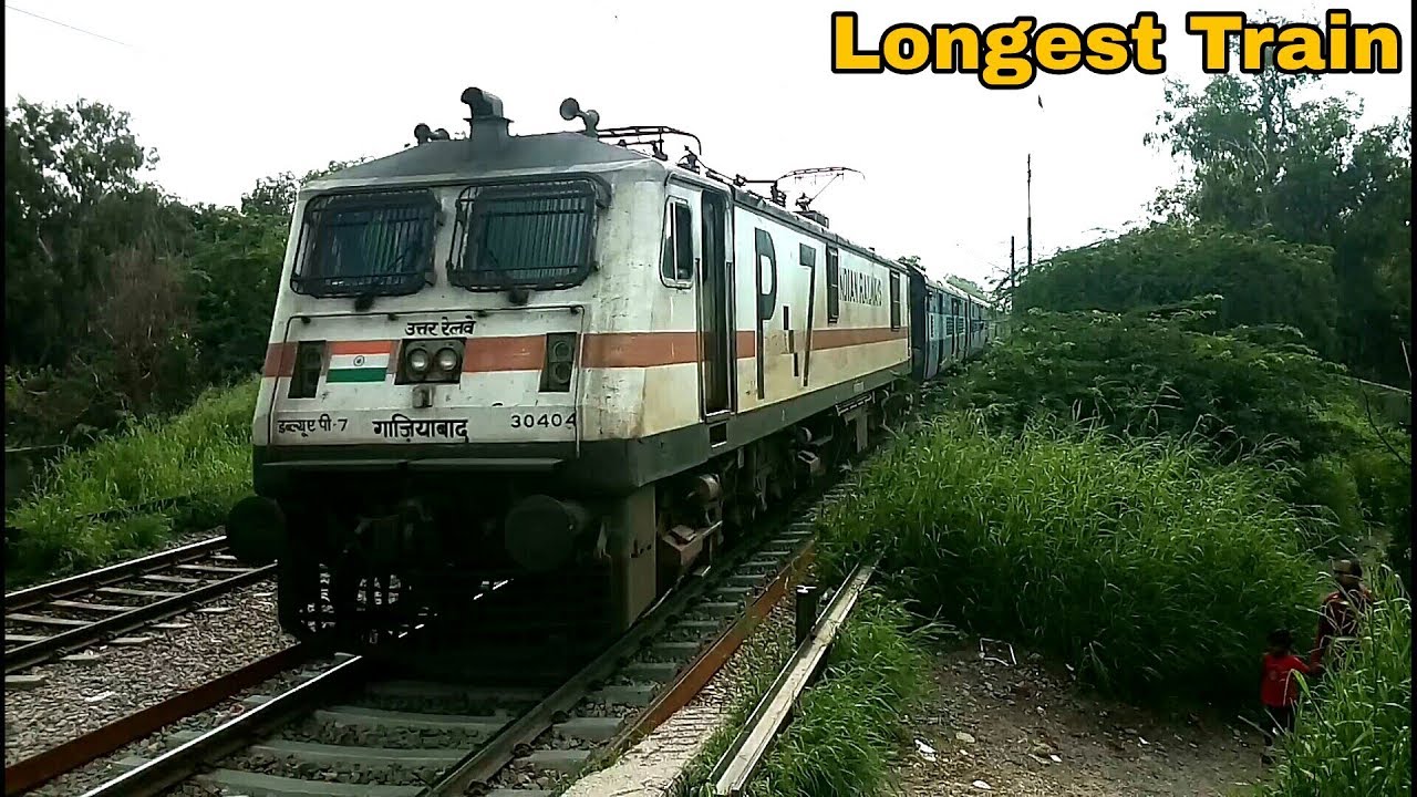India's Longest Passenger Train with WAP7 + 24 Coaches | INDIAN RAILWAYS