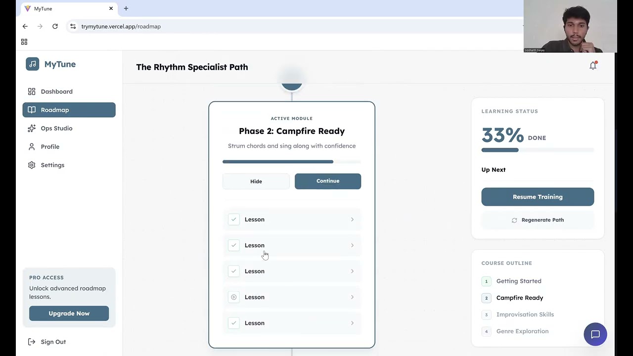 VillageHacks Submission - MyTune - Siddharth Sanjay
